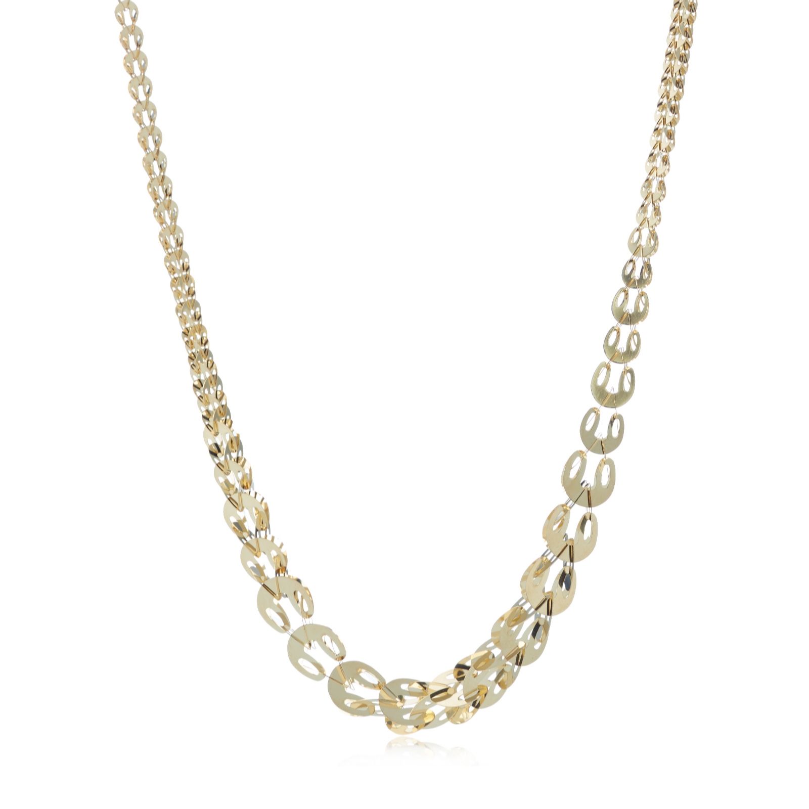 Outlet 14ct Gold Graduated Shiny 46cm with 4cm extender Necklace - QVC UK