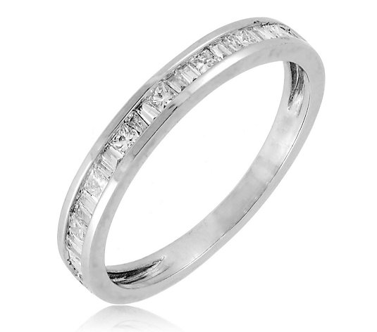 0.25ct Diamond Princess & Baguette Cut Channel Band Ring 9ct Gold