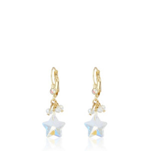 Kirks Folly Crystal Star Leverback Earrings