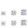 Diamonique 5.16ct tw Set of 3 Studs in Blue Gift Box Sterling Silver, 1 of 2