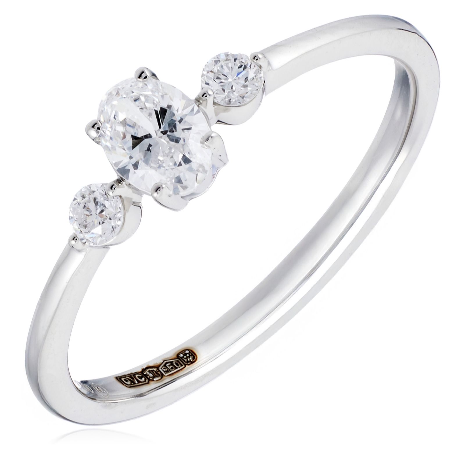 Fire Light 0.33ct Lab Grown Diamond Trilogy Ring Platinum