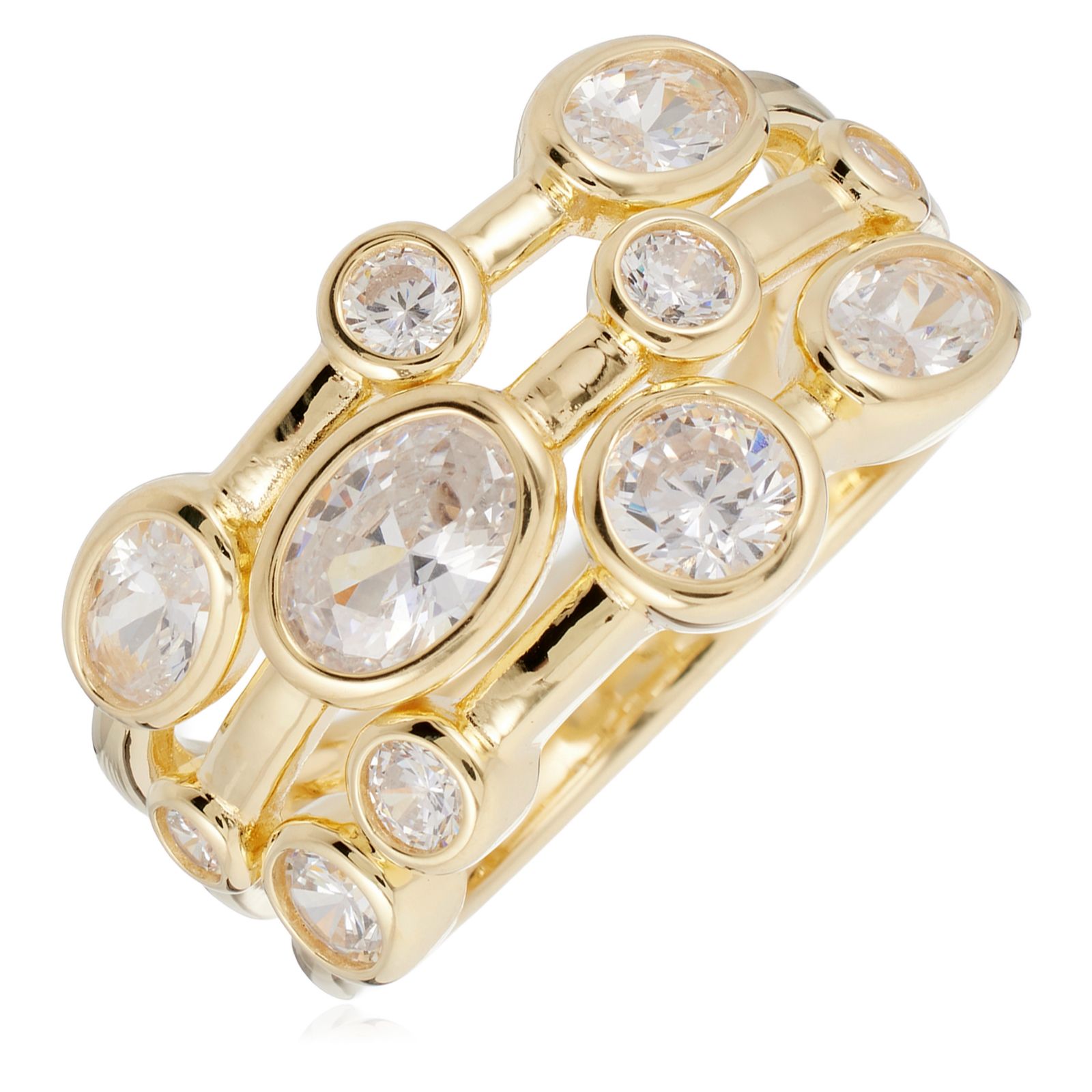 Diamoinque 1.81ct tw Oval Bubble Ring Sterling Silver