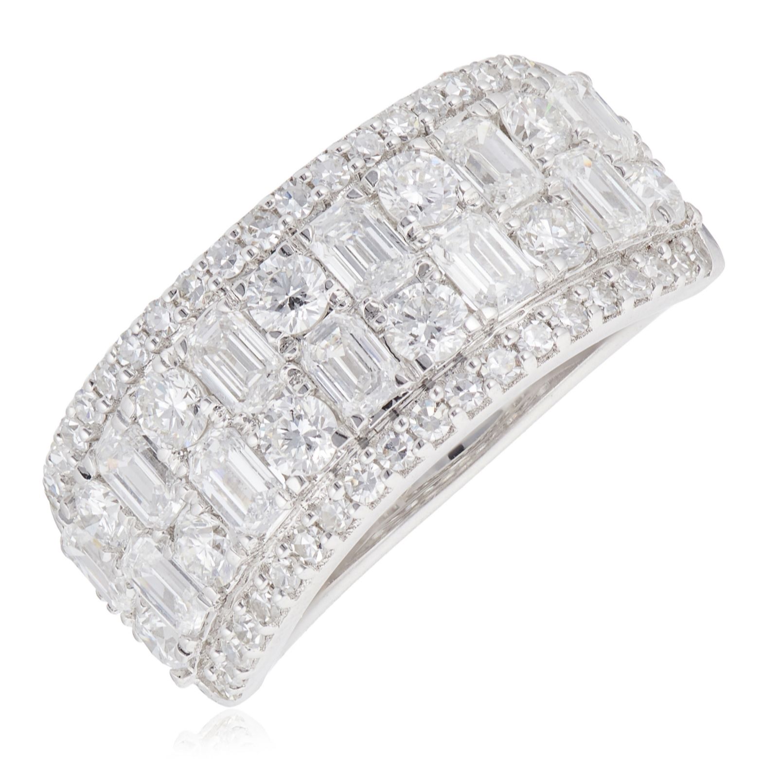 Firelight 2ct Lab Grown Diamond Mixed Cut Band Ring 9ct Gold