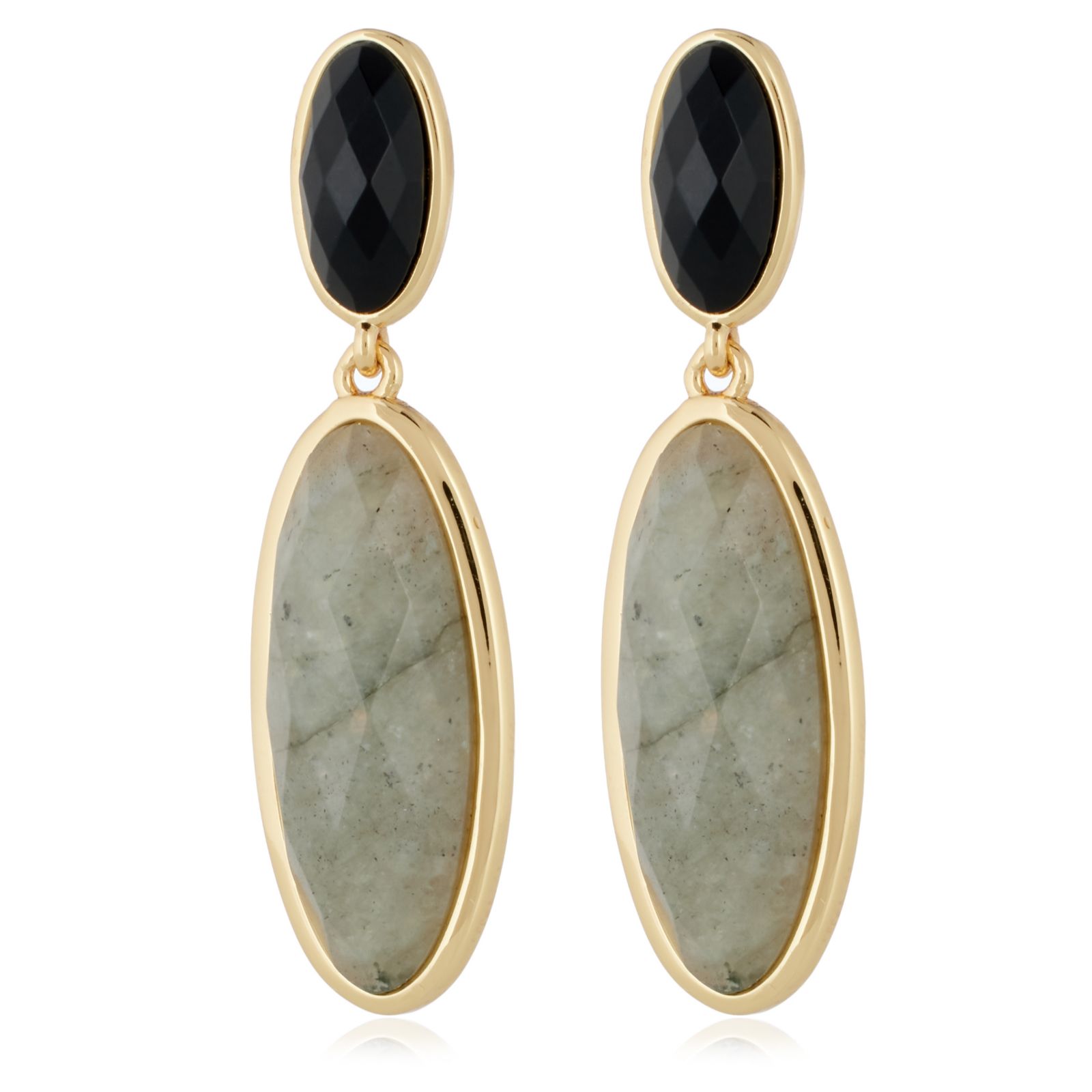Malika Faceted Oval Gemstone Drop Earrings