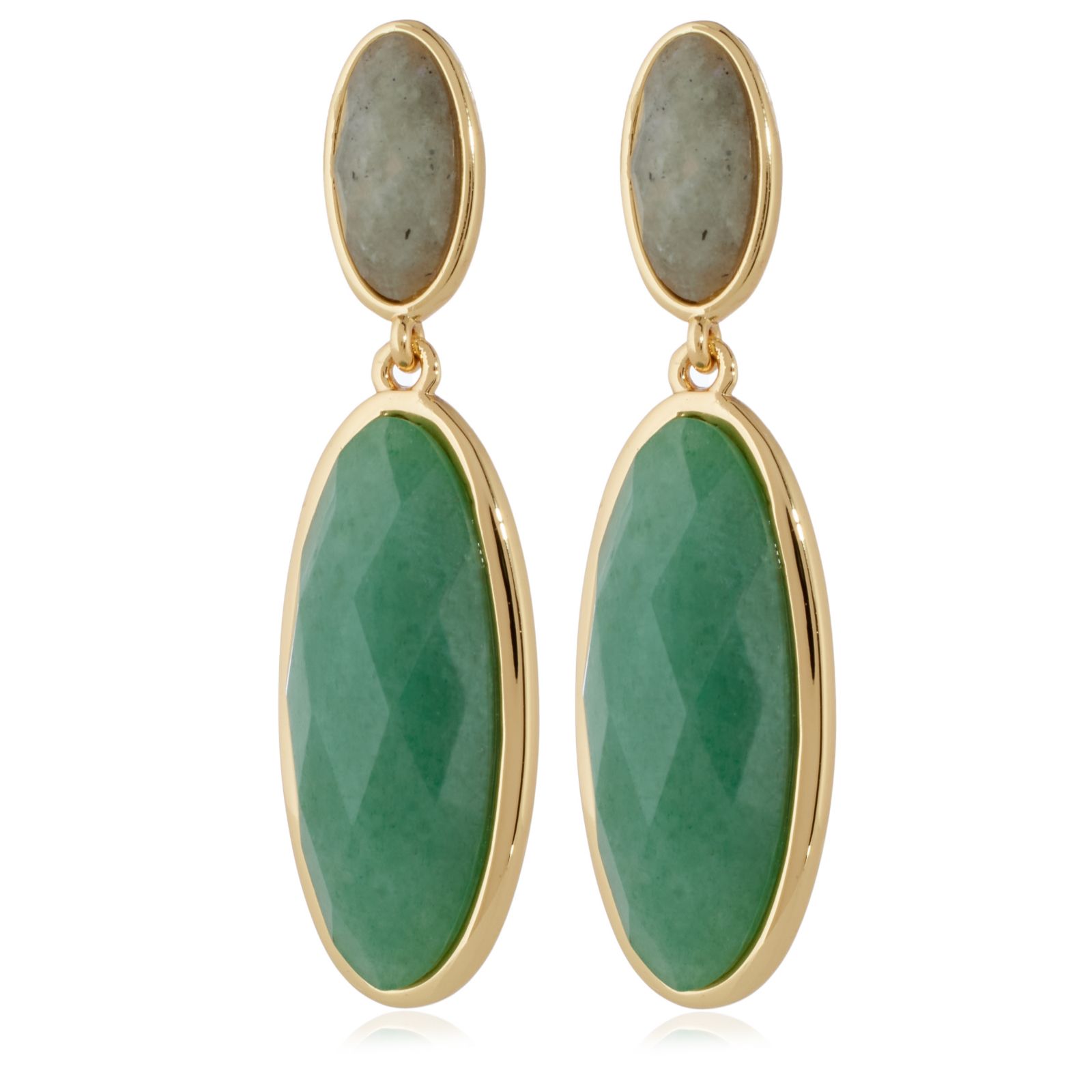 Malika Faceted Oval Gemstone Drop Earrings