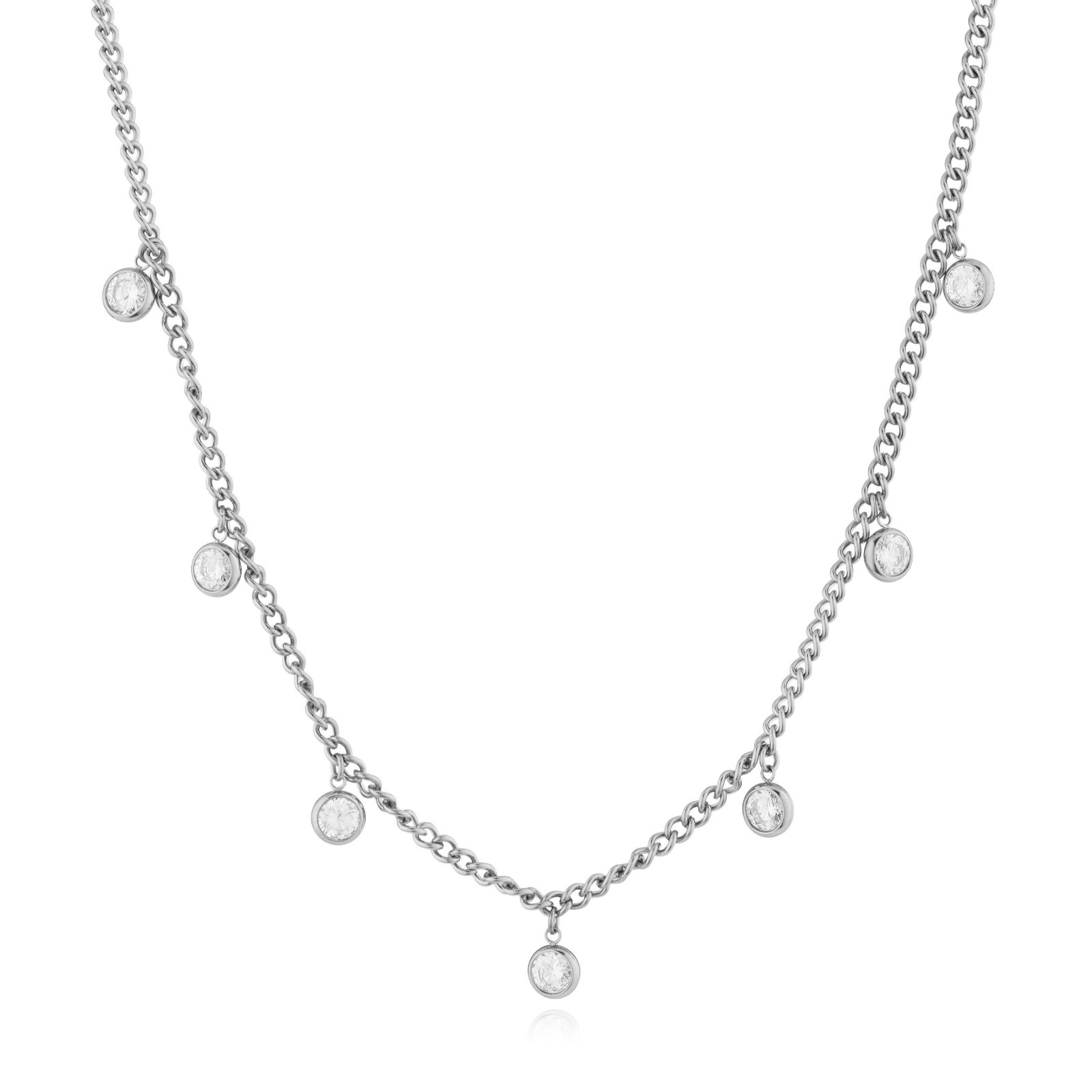 Steel by Diamonique Bezel Set Necklace