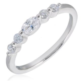 Diamonique 0.46ct tw Mini Oval Ring Sterling Silver