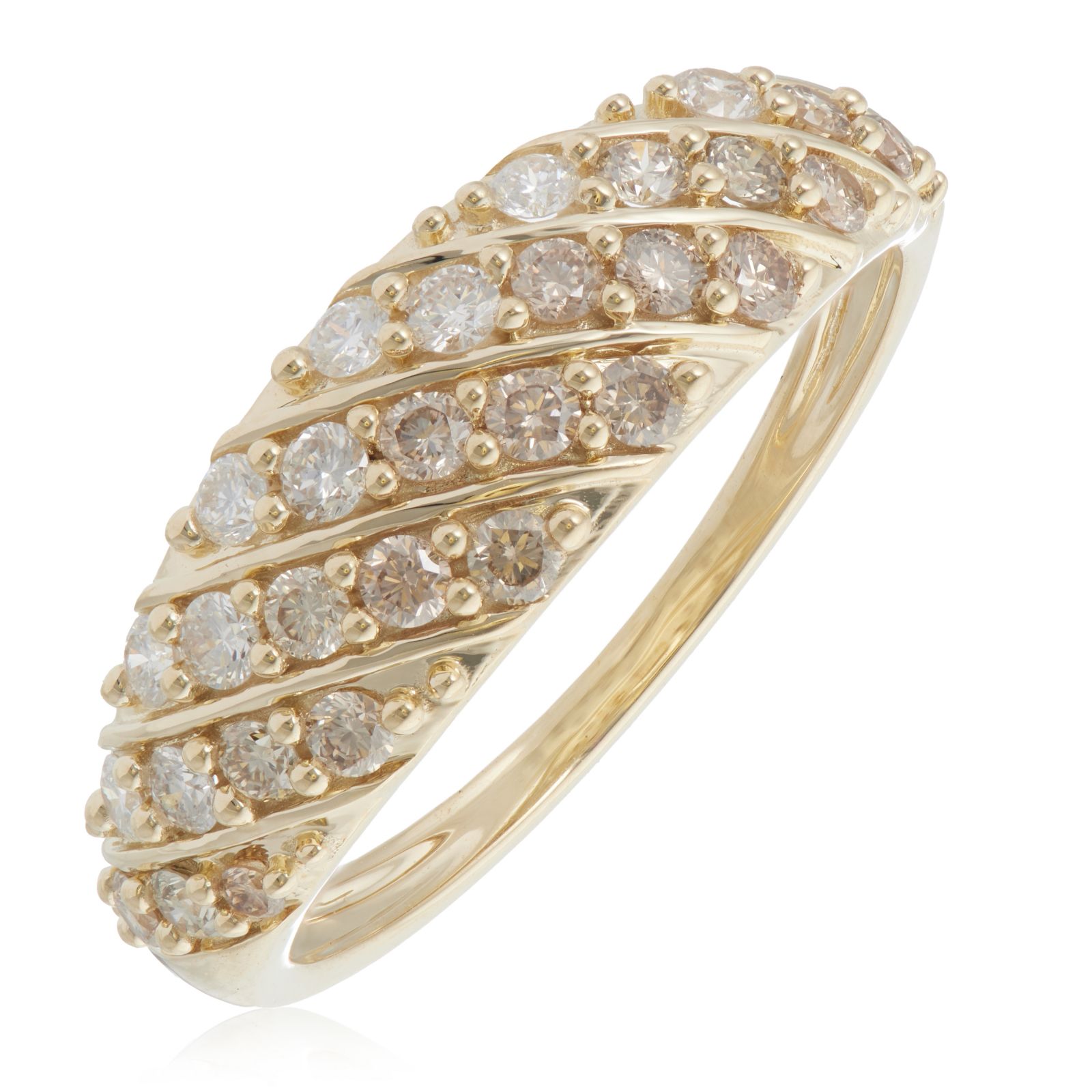 0.50ct Chocolate Diamond Pave Band Ring 9ct Gold