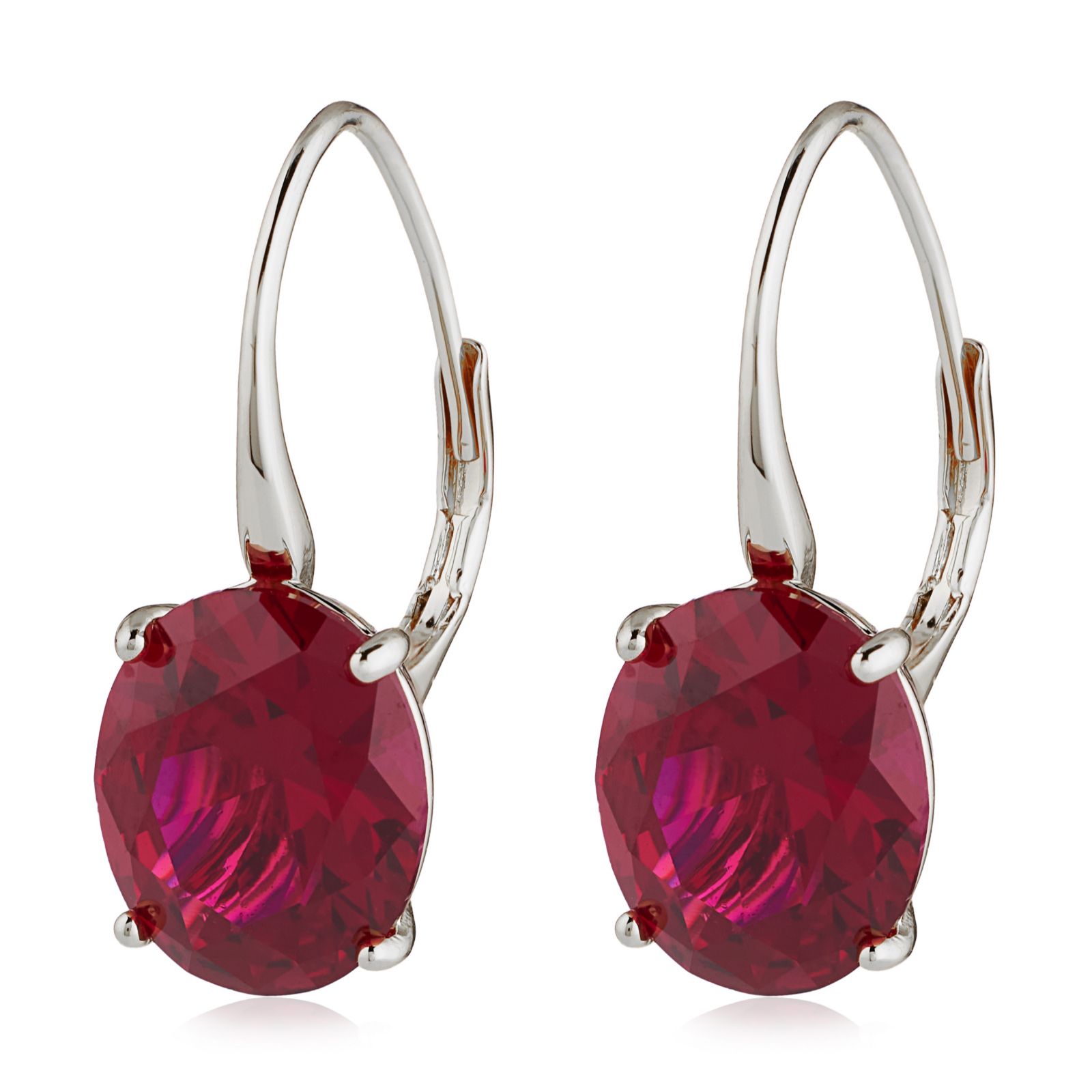 Diamonique Edit Ruby Leverback Earrings