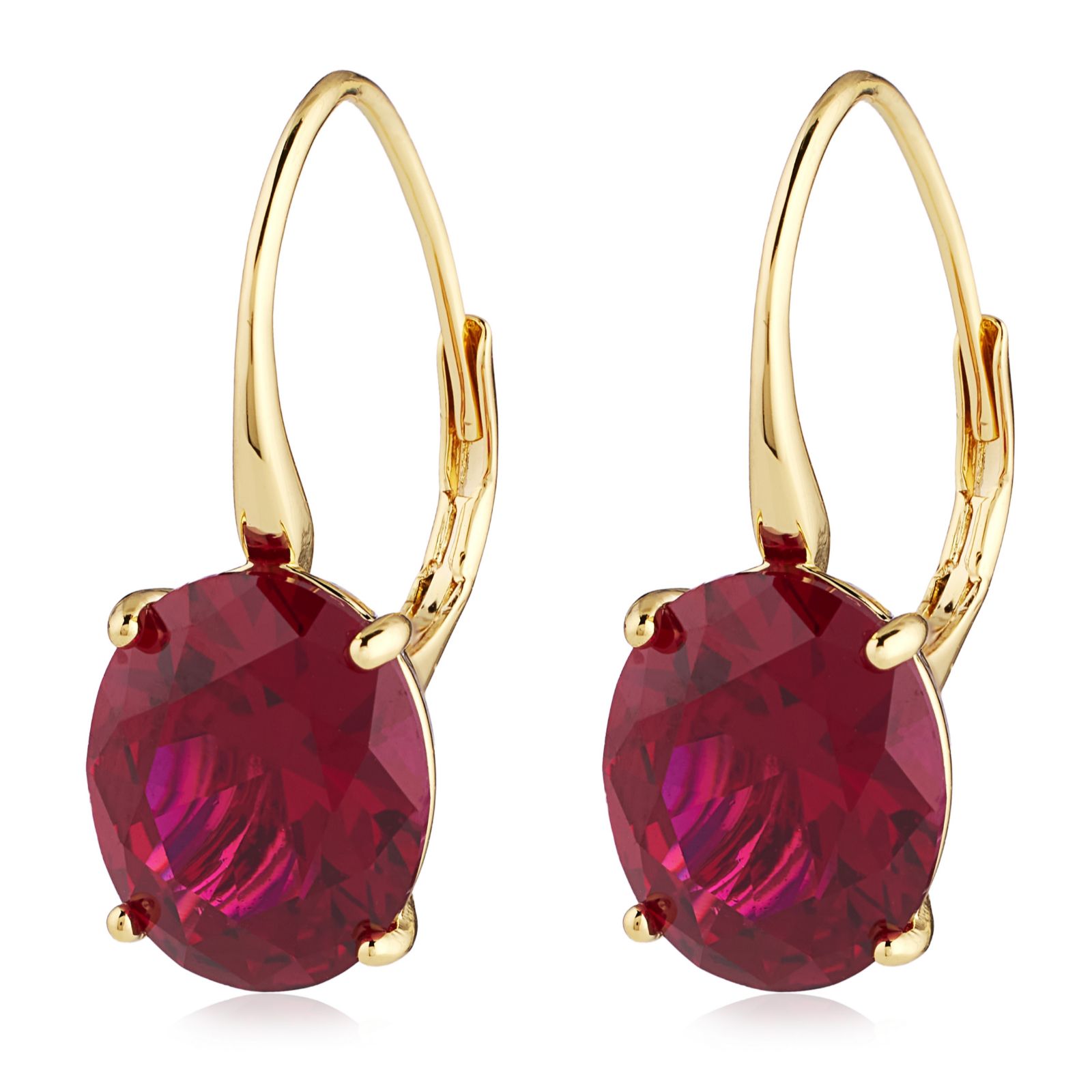 Diamonique Edit Ruby Leverback Earrings