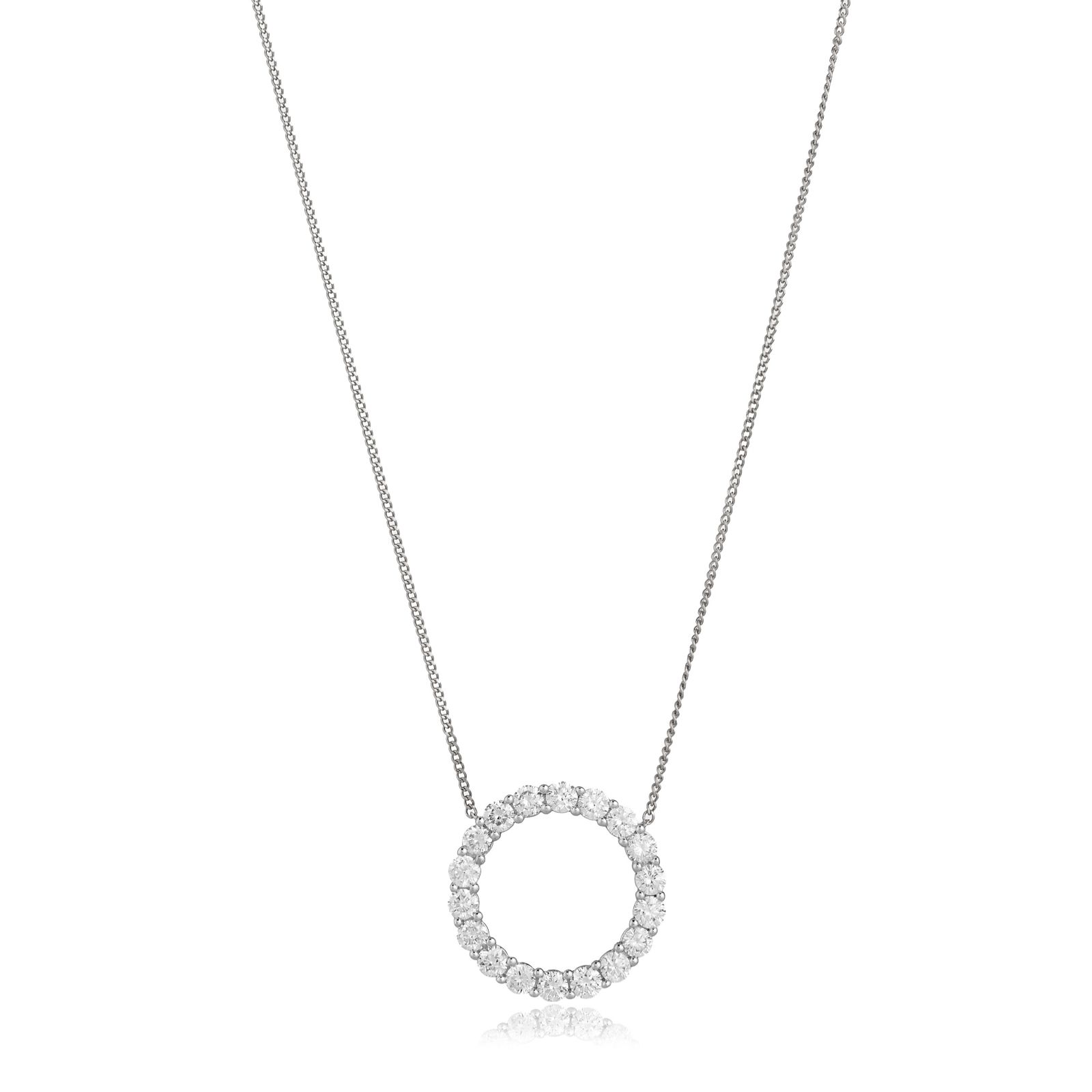 Fire Light 1ct Lab Grown Diamond Circle Pendant & Chain 9ct Gold