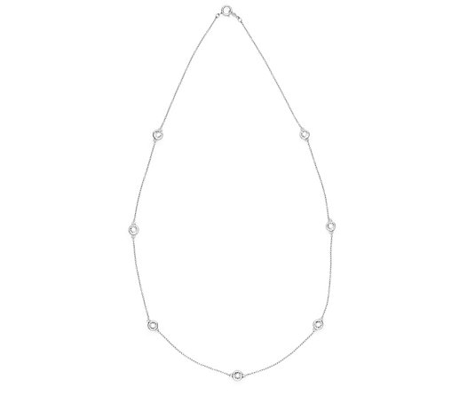 0.25ct Diamond Station 45cm Necklace Sterling Silver