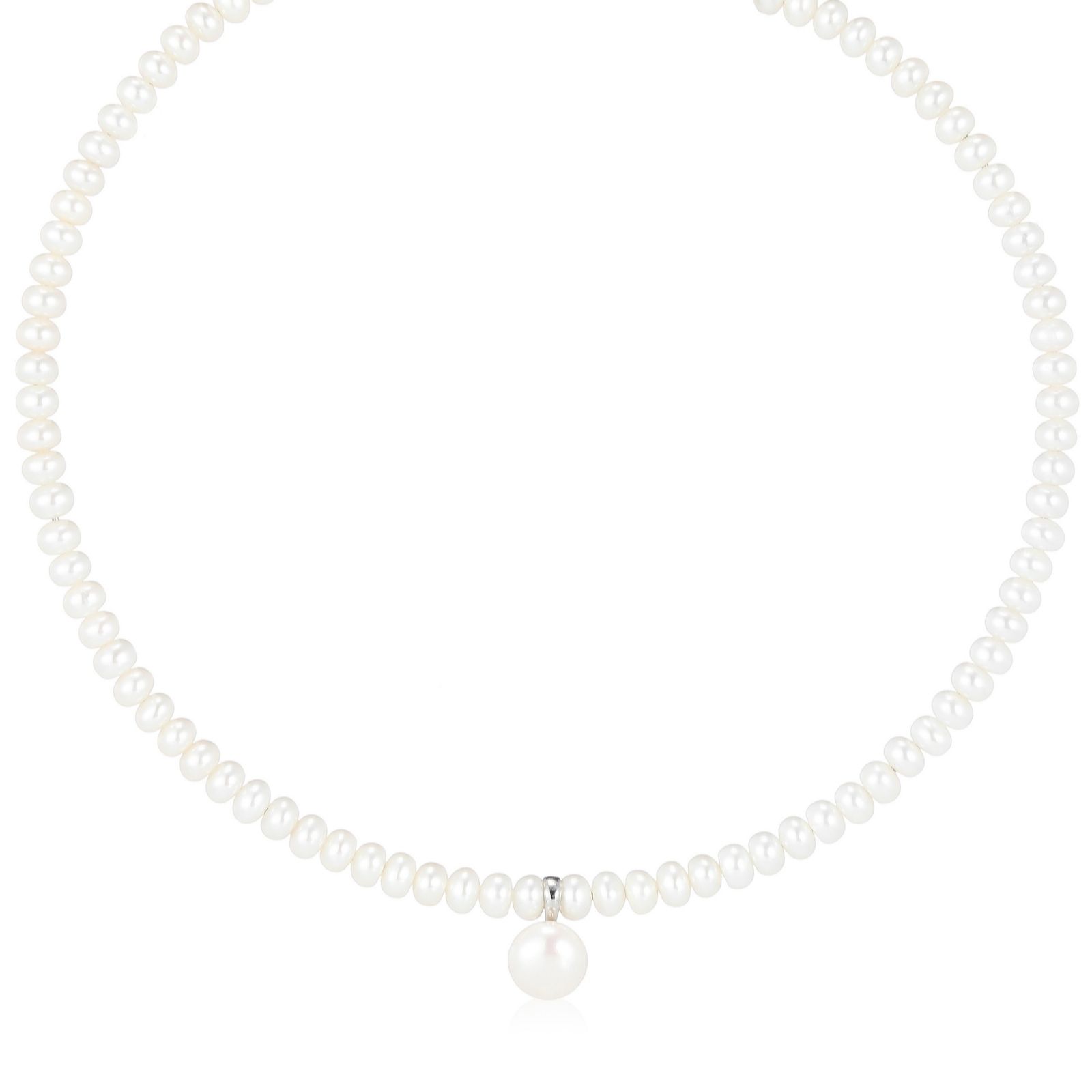Lara Pearl 6-10mm Cultured Pearl Collar Necklace w/Button Pearl Pendant -  QVC UK