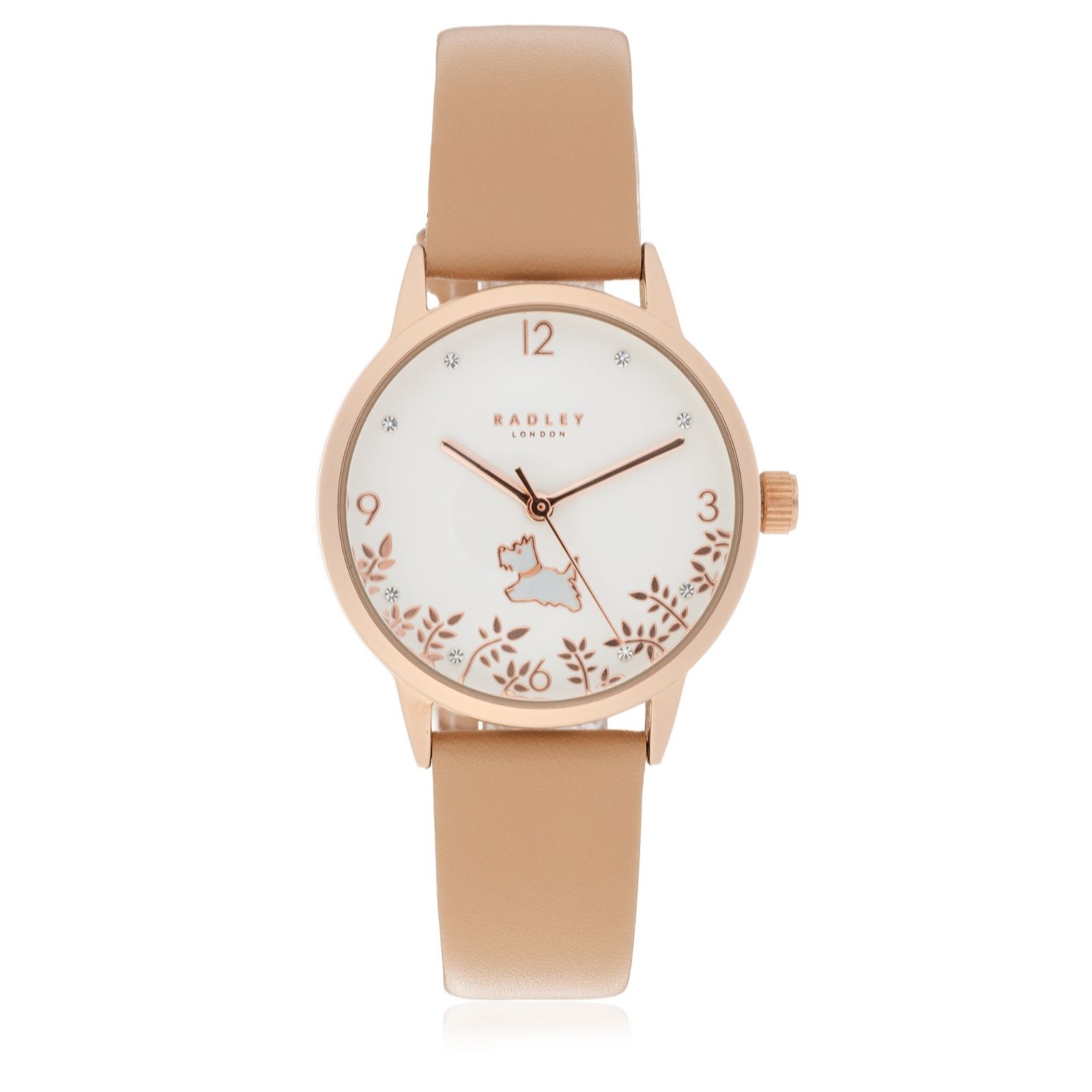 Radley London Floral Dog Leather Strap Watch QVC UK