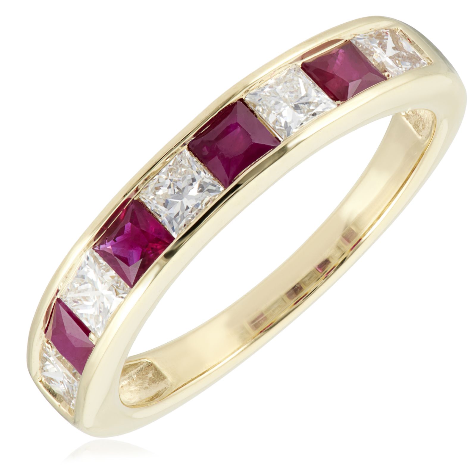 Fire Light 0.8ct Lab Grown Diamond & 0.54ct Ruby Ring 9ct Gold