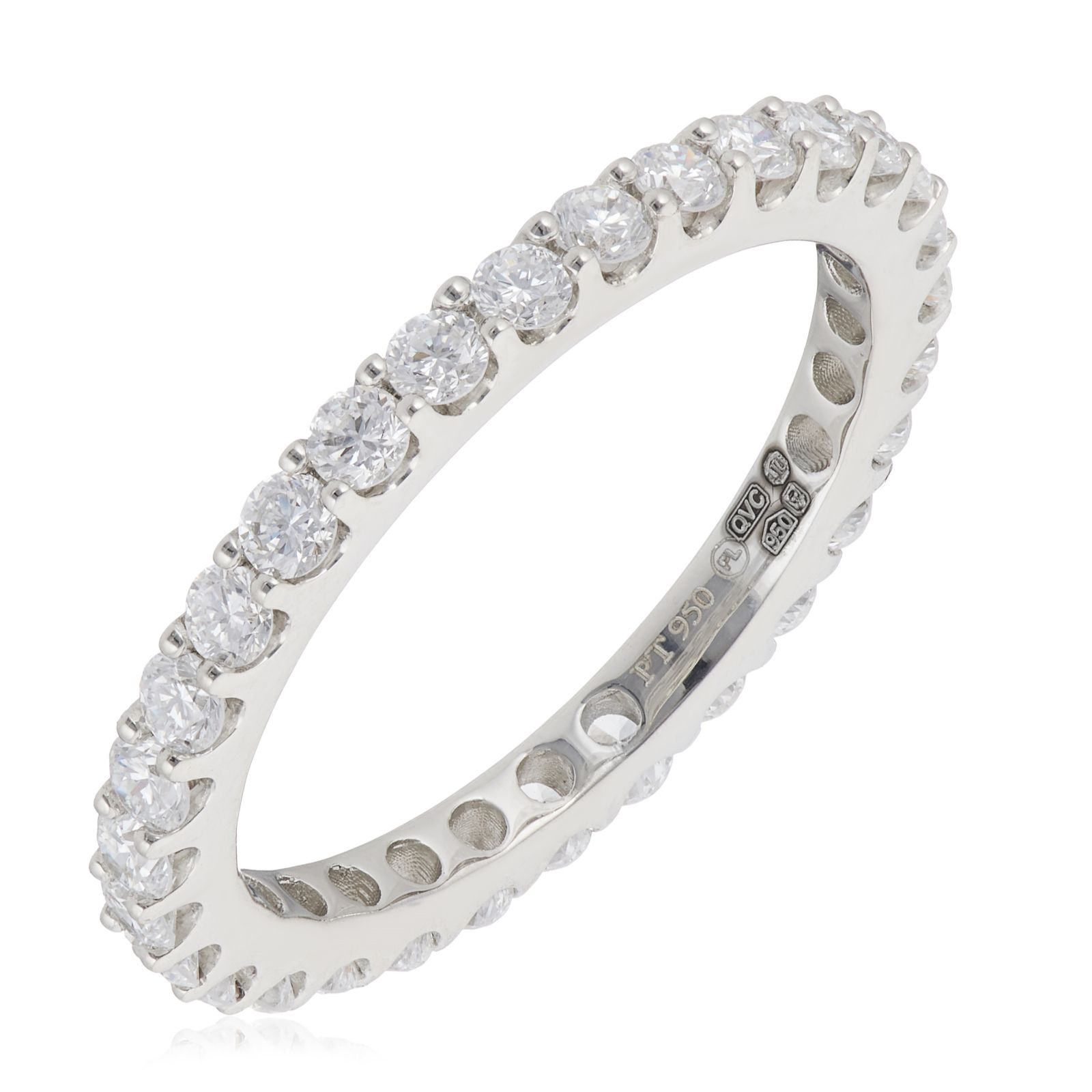 Fire Light 1ct lab Grown Diamond Eternity Ring Platinum
