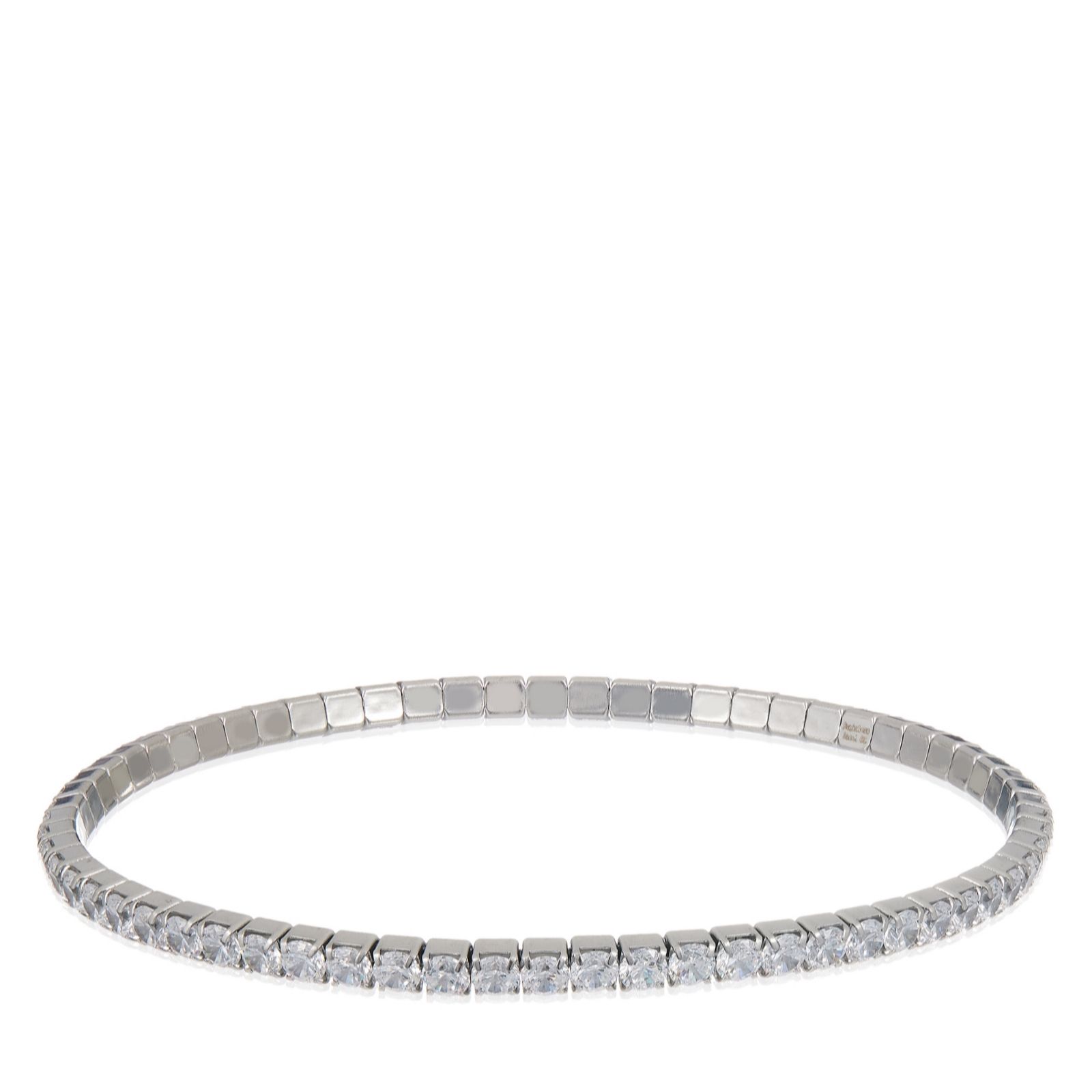 Steel by Diamonique Diamante Stretch Tennis Bracelet Stainless Steel