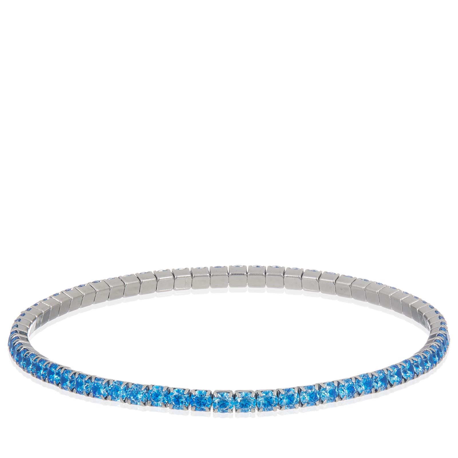 Steel by Diamonique Diamante Stretch Tennis Bracelet Stainless Steel