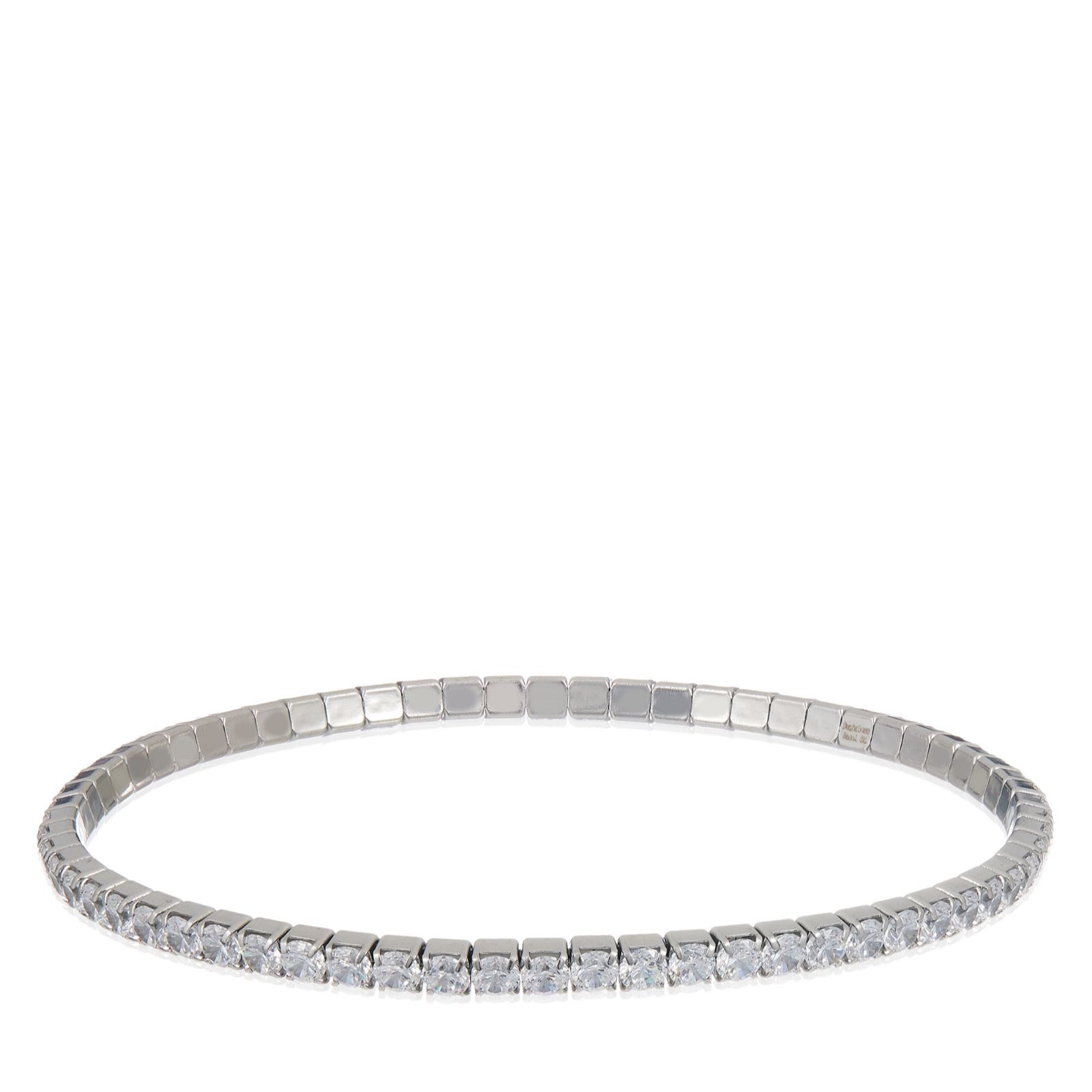 Steel by Diamonique Diamante Stretch Tennis Bracelet Stainless Steel