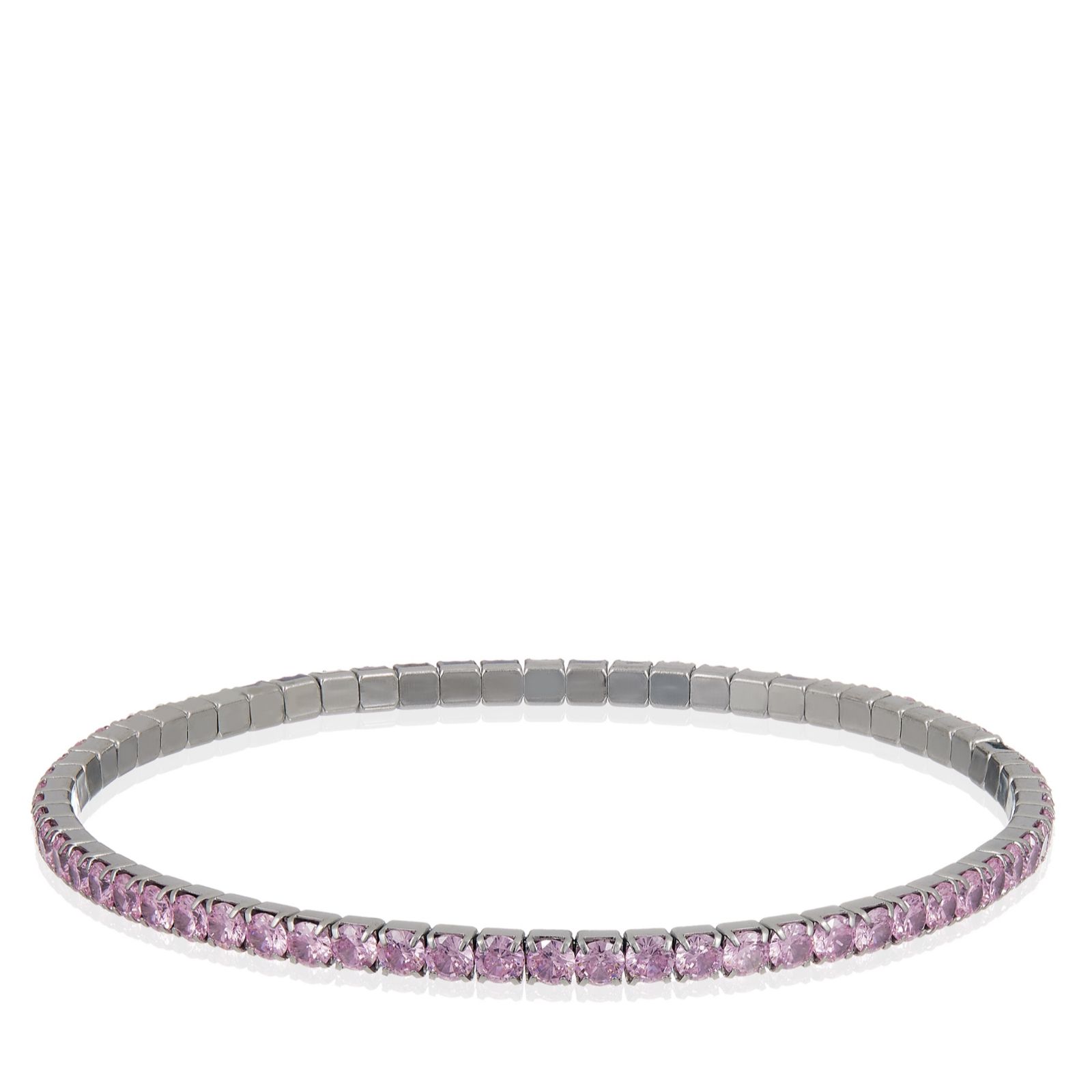 Steel by Diamonique Diamante Stretch Tennis Bracelet Stainless Steel