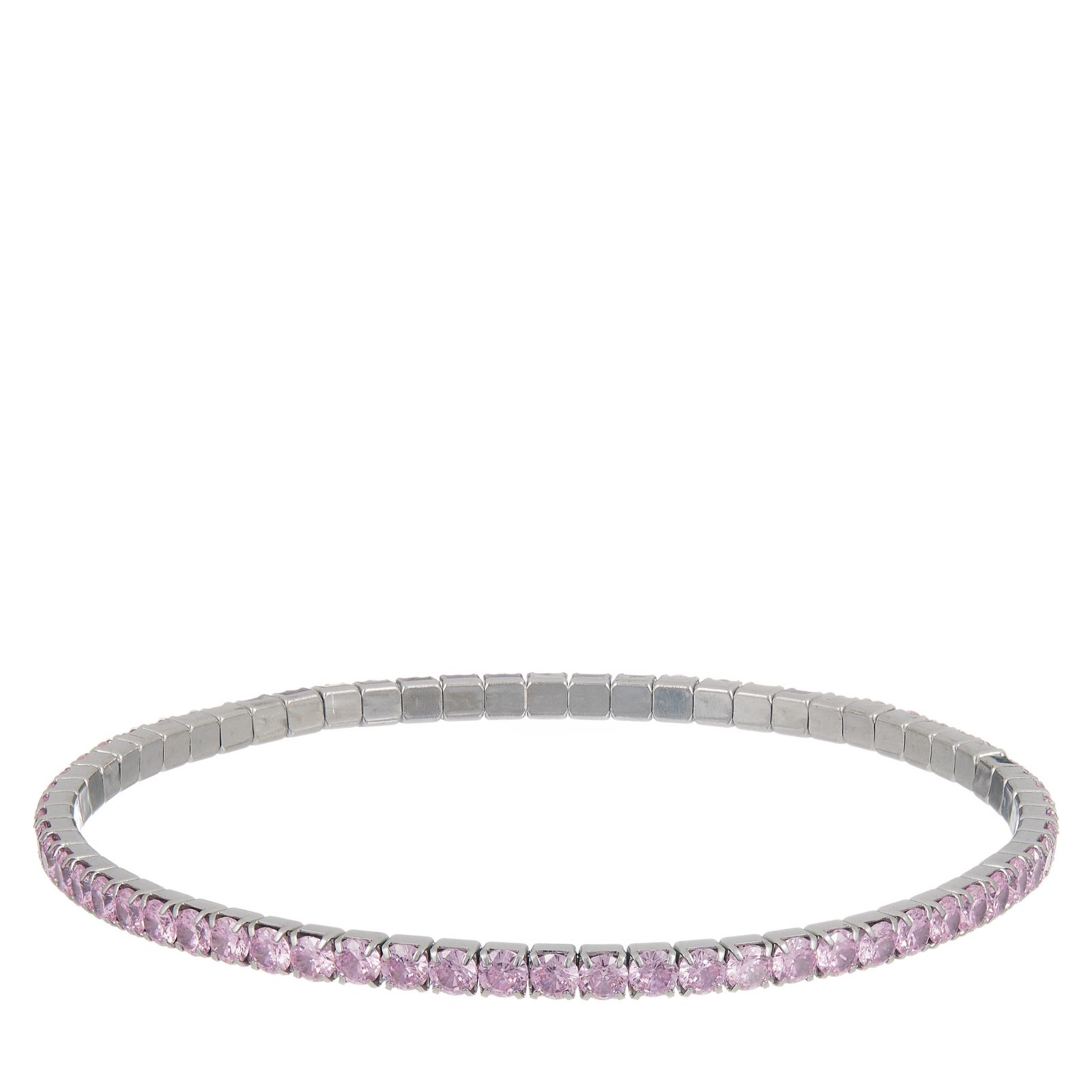 Steel by Diamonique Diamante Stretch Tennis Bracelet Stainless Steel