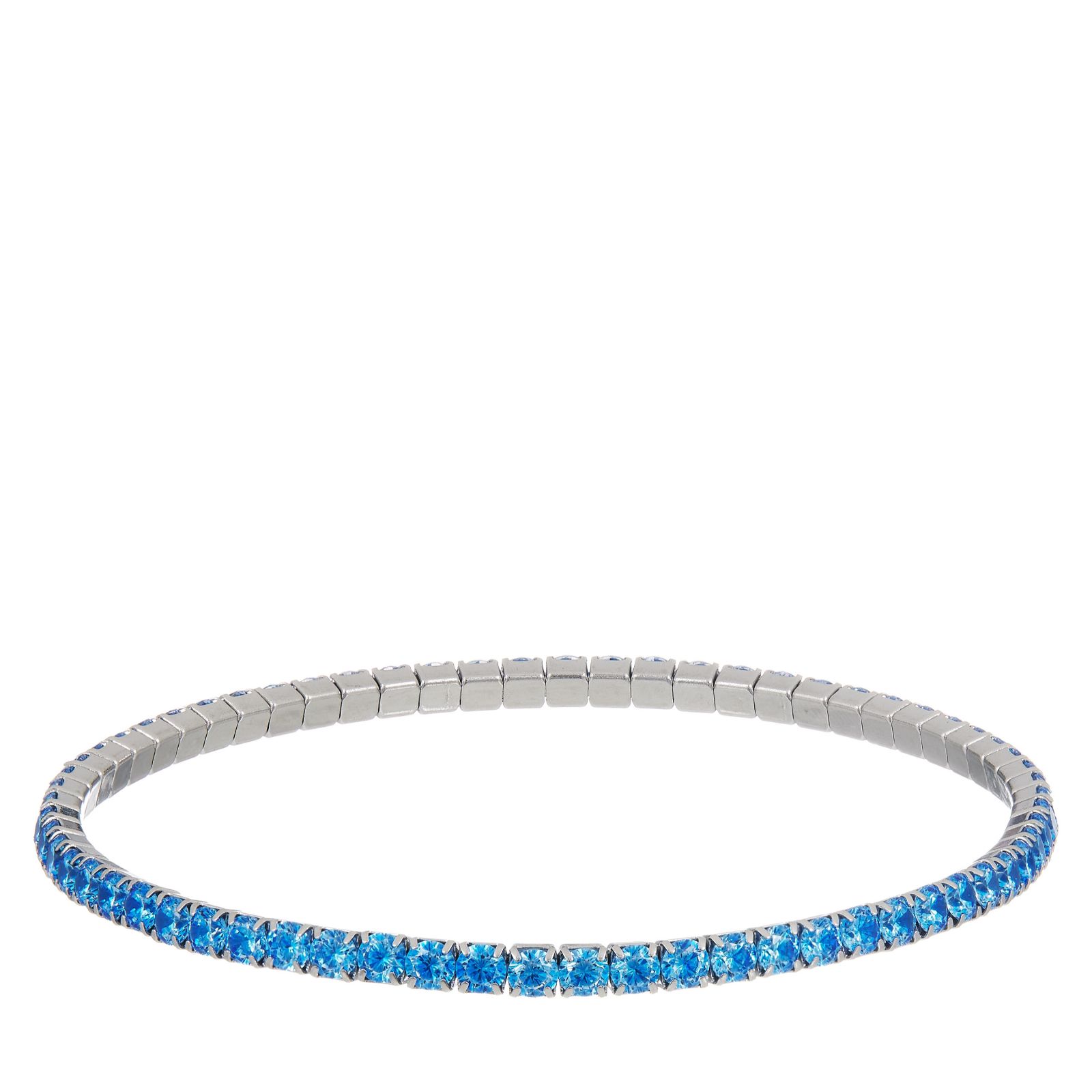 Steel by Diamonique Diamante Stretch Tennis Bracelet Stainless Steel