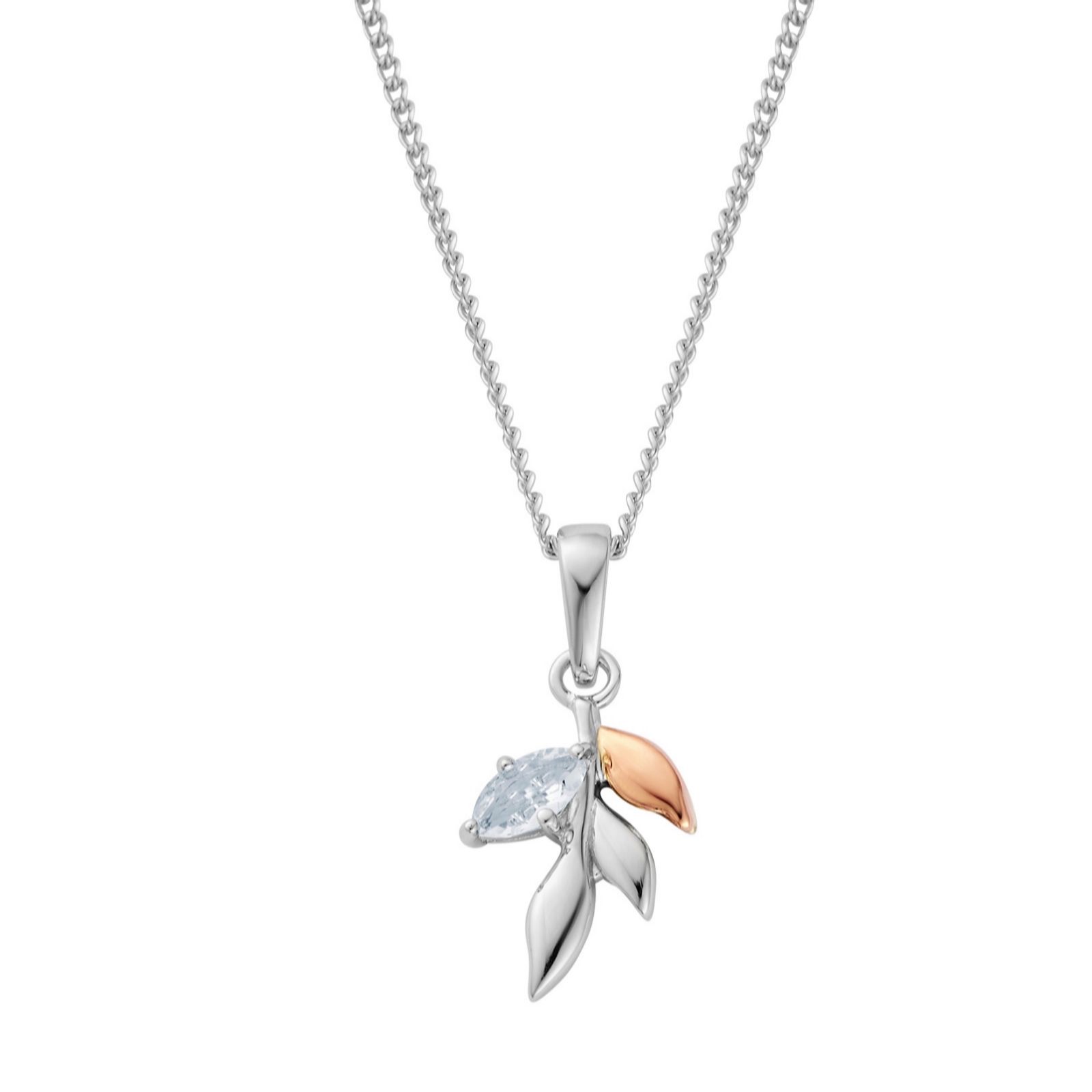 Royal Clogau Leaf Pendant With Topaz Sterling Silver