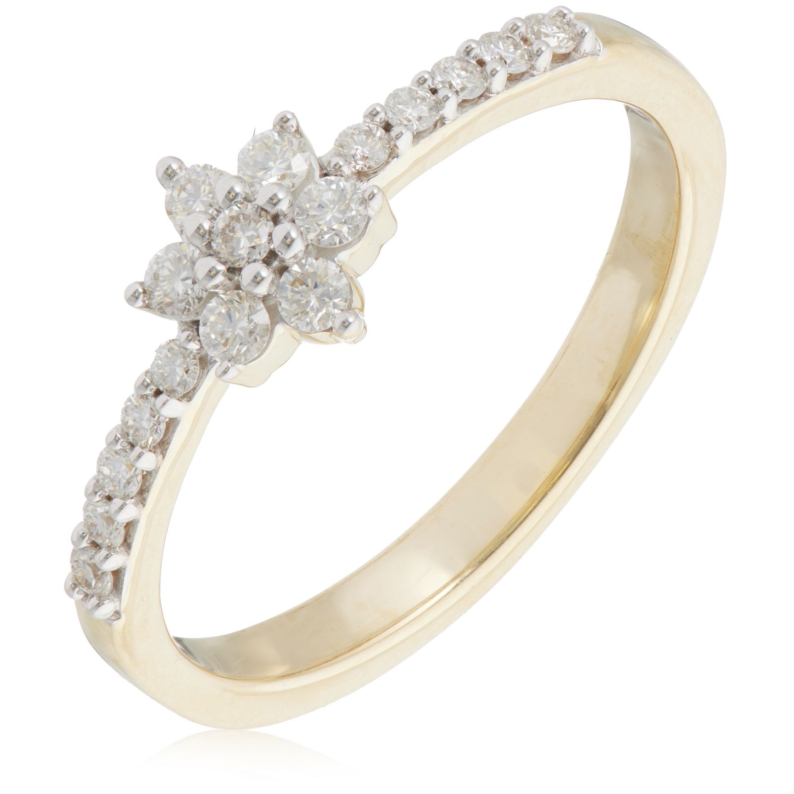 0.25ct Diamond Cluster Flower Ring 9ct Gold VS