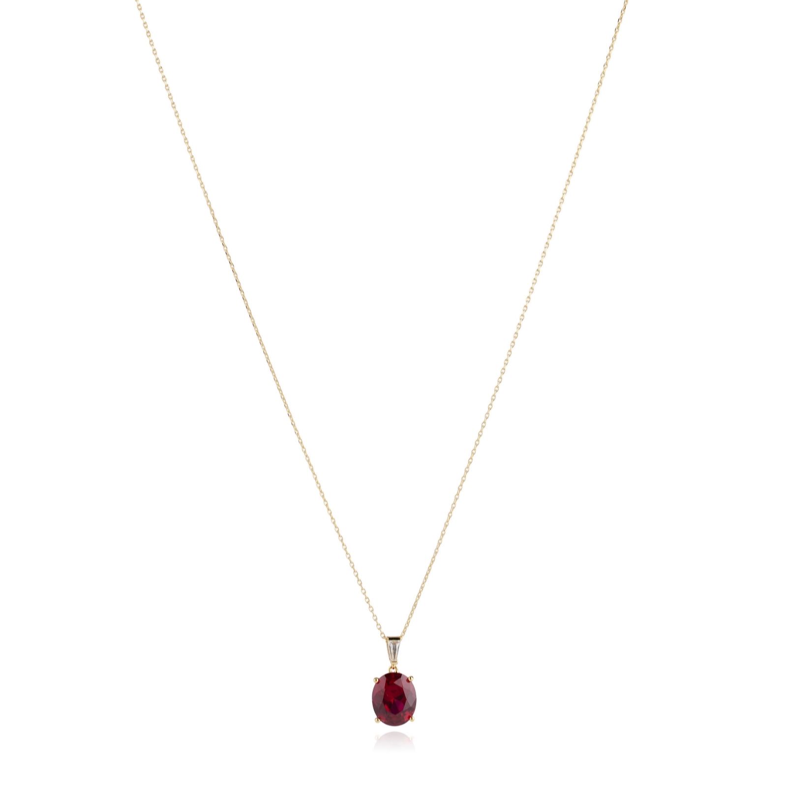 Diamonique Edit Ruby Pendant Necklace