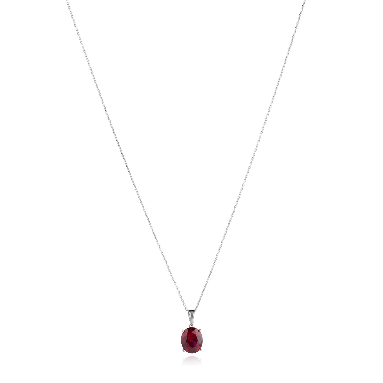 Diamonique Edit Ruby Pendant Necklace