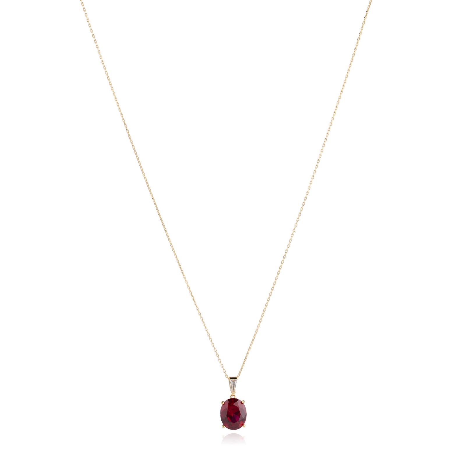 Diamonique Edit Ruby Pendant Necklace