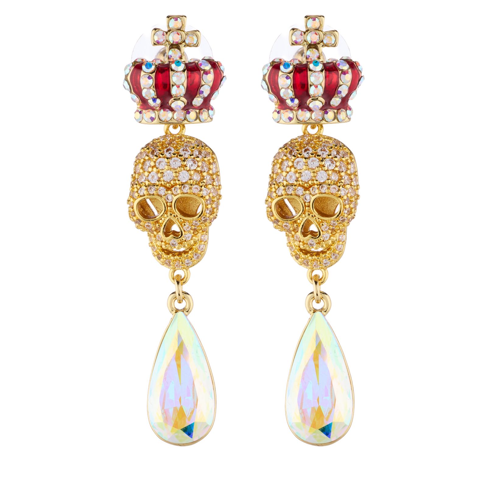 Butler & Wilson Regal Skull Earrings