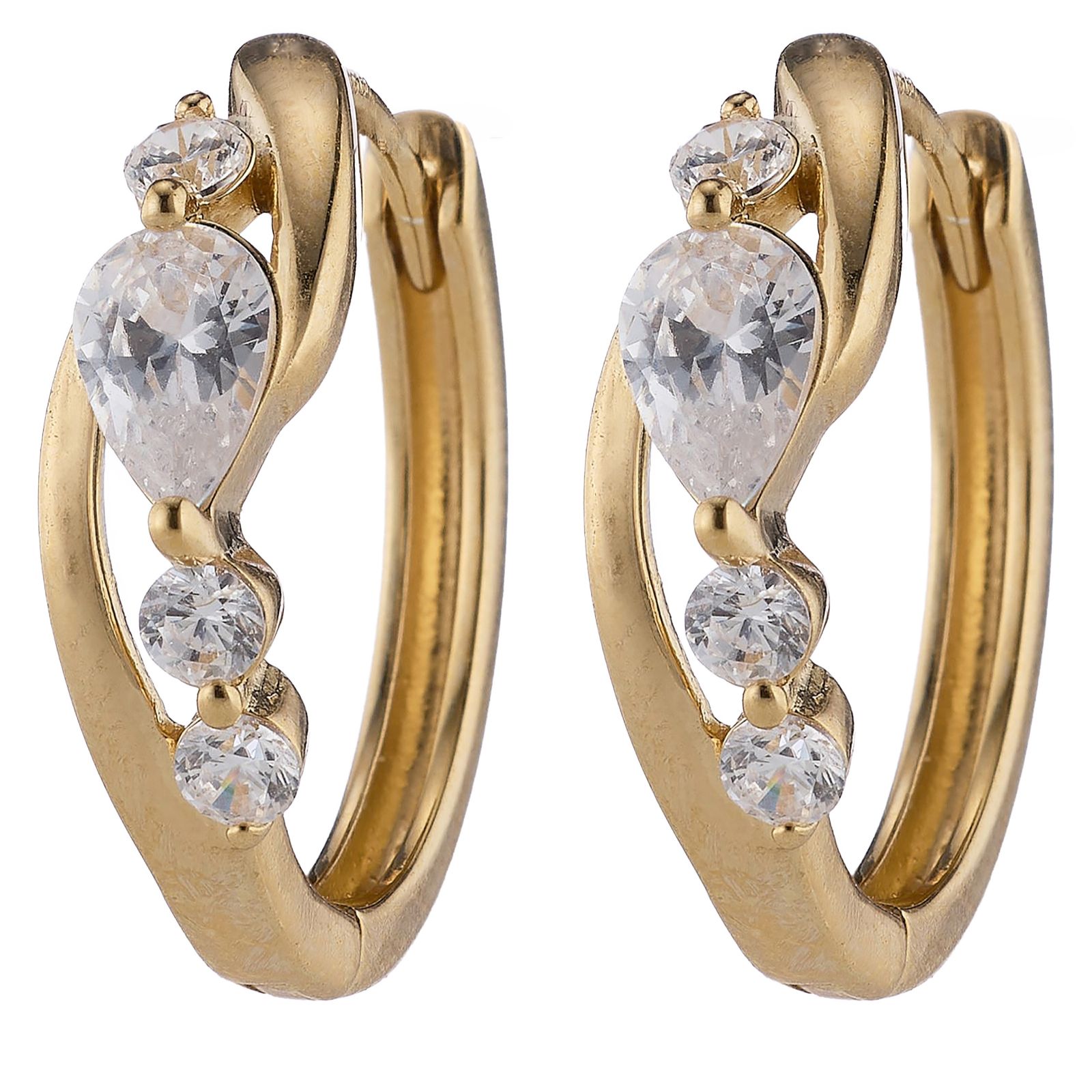 Diamonique 1.3ct tw Mixed Cut Hoop Earrings Sterling Silver