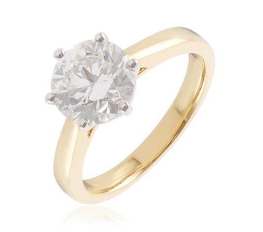 2.50ct H SI2 Fire Light Lab Grown Diamond Solitaire Ring 18ct Gold