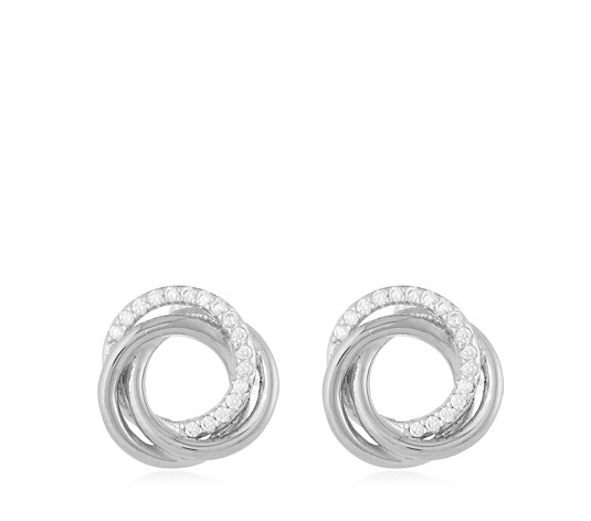 Diamonique 0.17 ct tw Knot Earrings Sterling silver