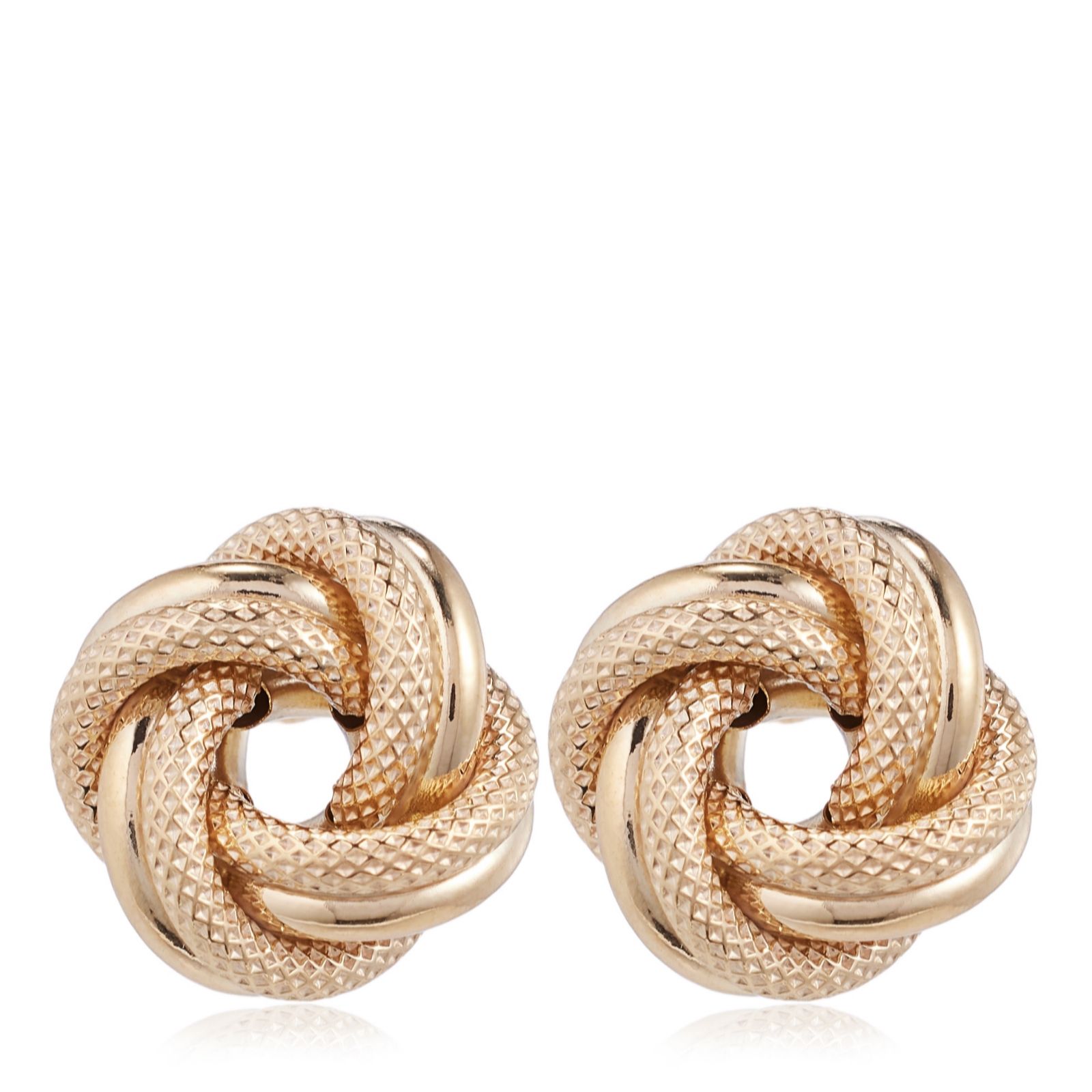 GOLD 9ct Italian Gold Double Knot Button Earrings 1g
