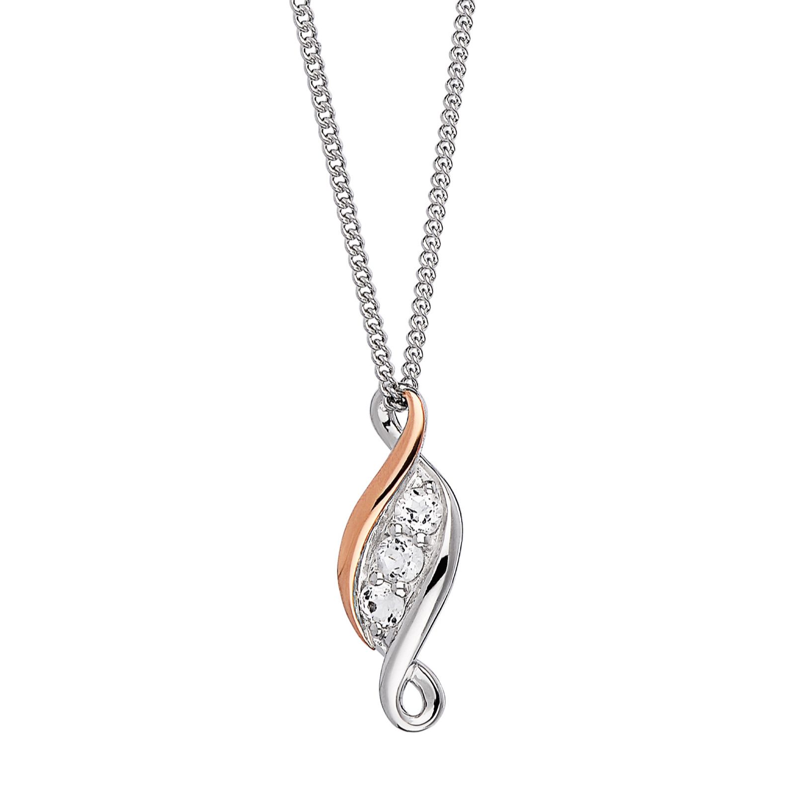Clogau Past Present Future Sterling Silver Pendant with Topaz