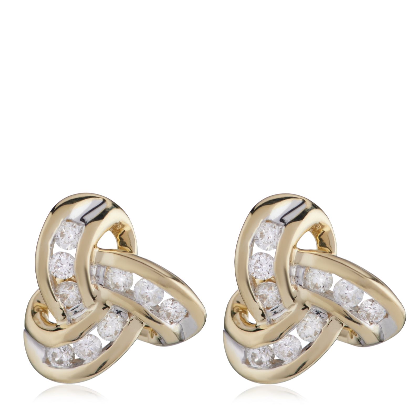 0.25ct Diamond Knot Stud Earrings 9ct Gold