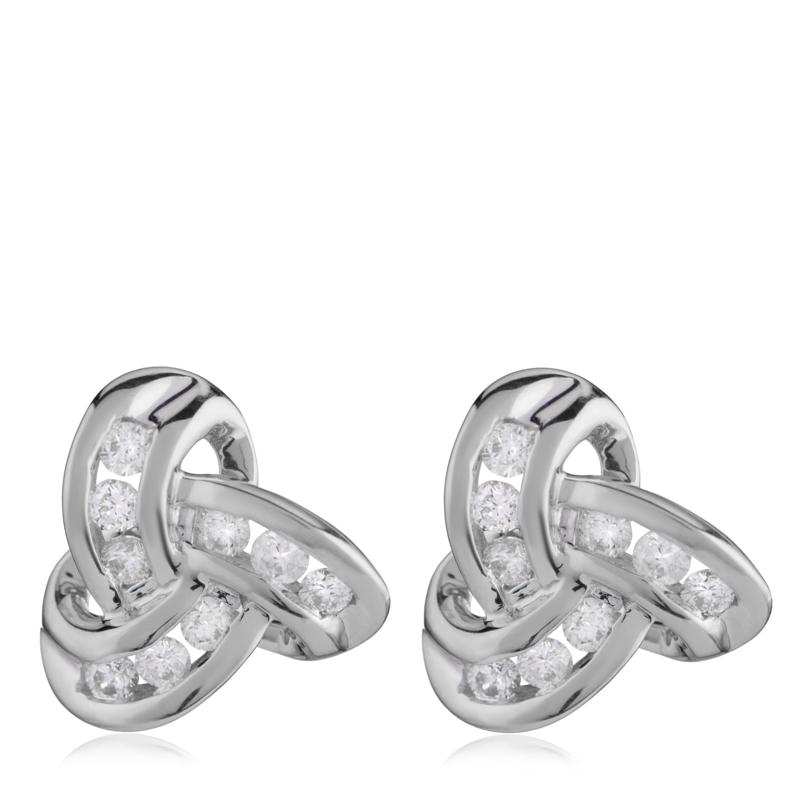 0.25ct Diamond Knot Stud Earrings 9ct Gold