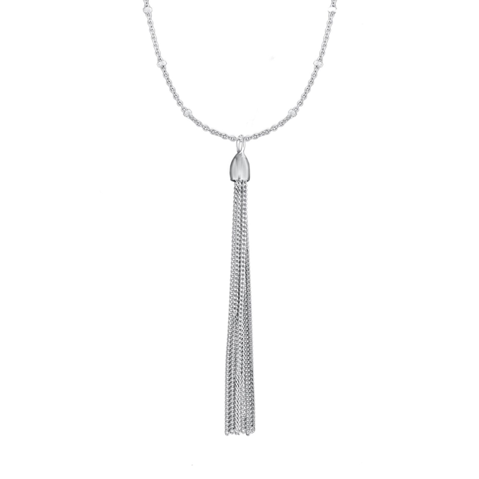 Faith & Brown Italian Crafted Collo Tassel Necklace Sterling Silver