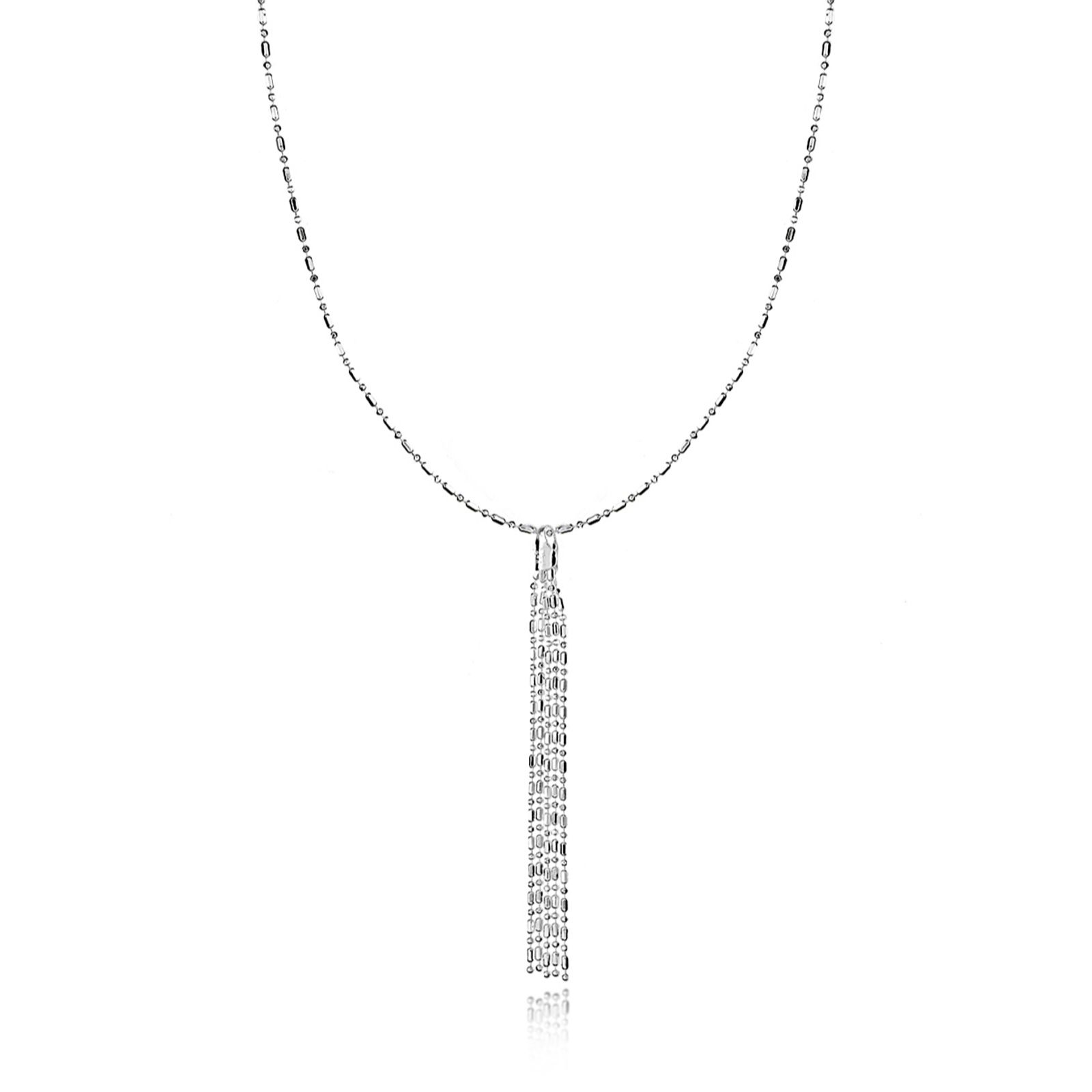 Faith & Brown Italian Crafted Collo Tassel Necklace Sterling Silver