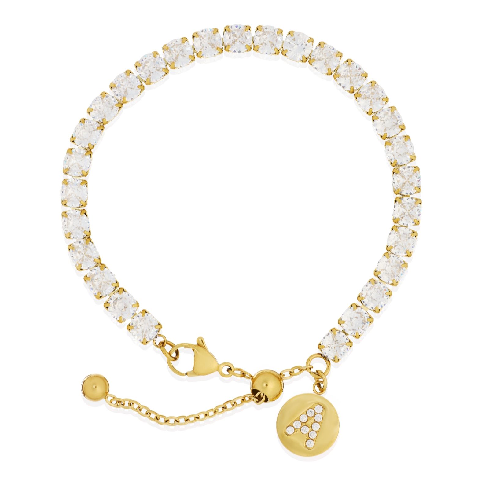 Steel by Diamonique Friendship Initial Tennis Bracelet