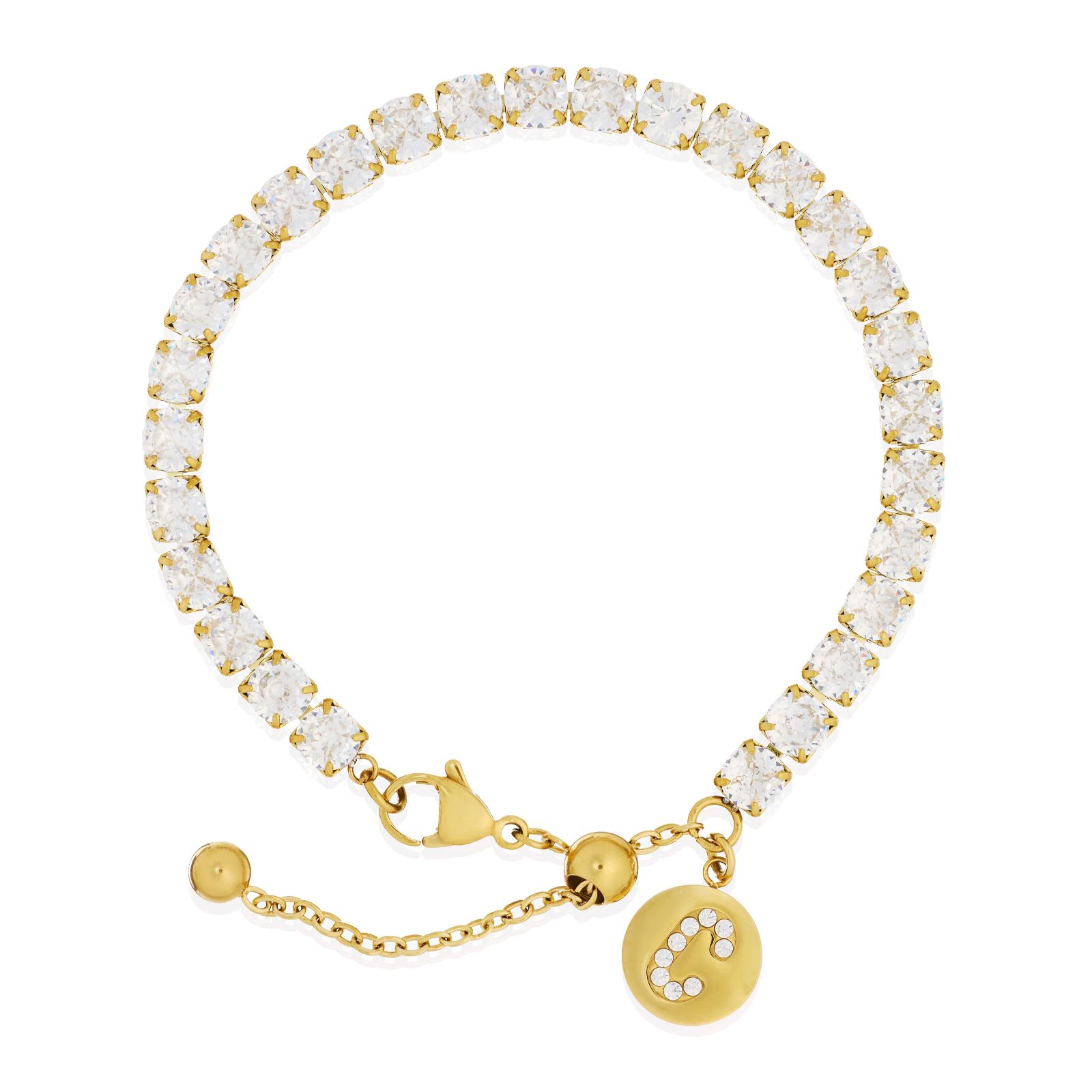 Steel by Diamonique Friendship Initial Tennis Bracelet