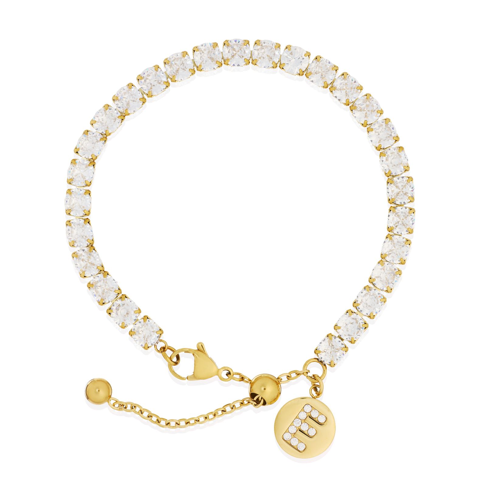 Steel by Diamonique Friendship Initial Tennis Bracelet
