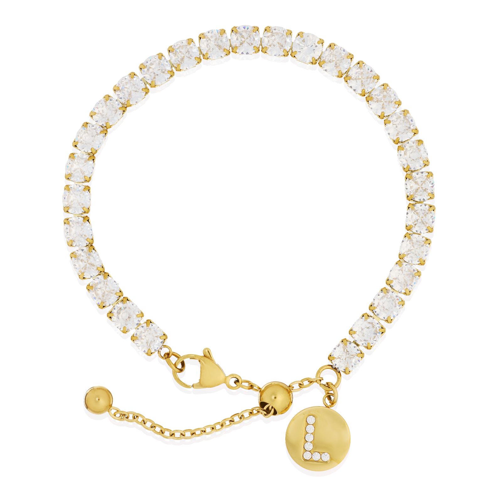 Steel by Diamonique Friendship Initial Tennis Bracelet