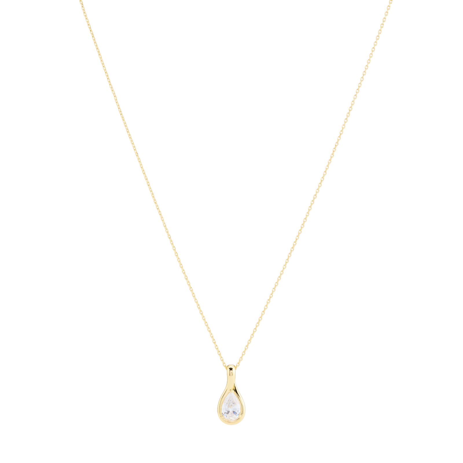 Diamonique Edit Pear Sculptural Designed Pendant Necklace