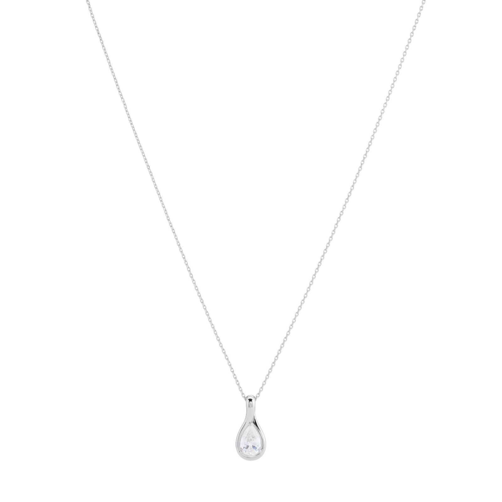 Diamonique Edit Pear Sculptural Designed Pendant Necklace