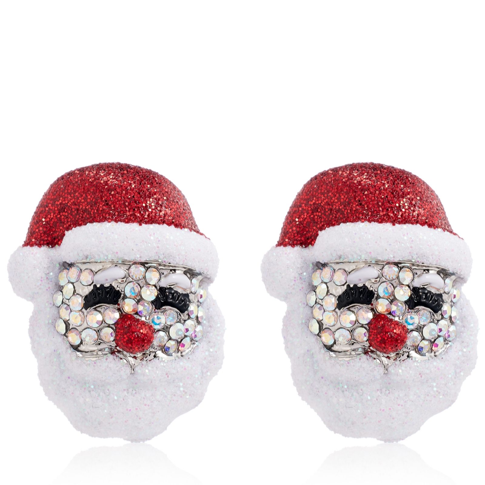 Butler & Wilson Father Christmas Stud Earrings