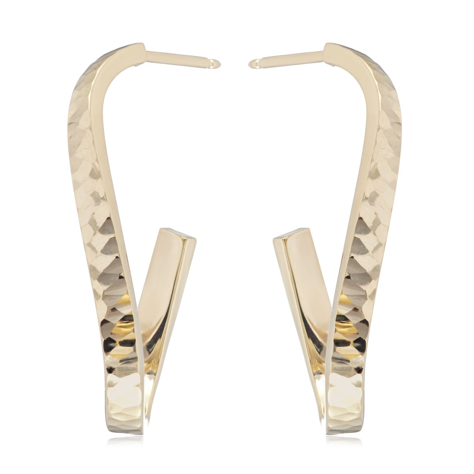GOLD 9ct Italian Gold Tube Earrings 1.4g