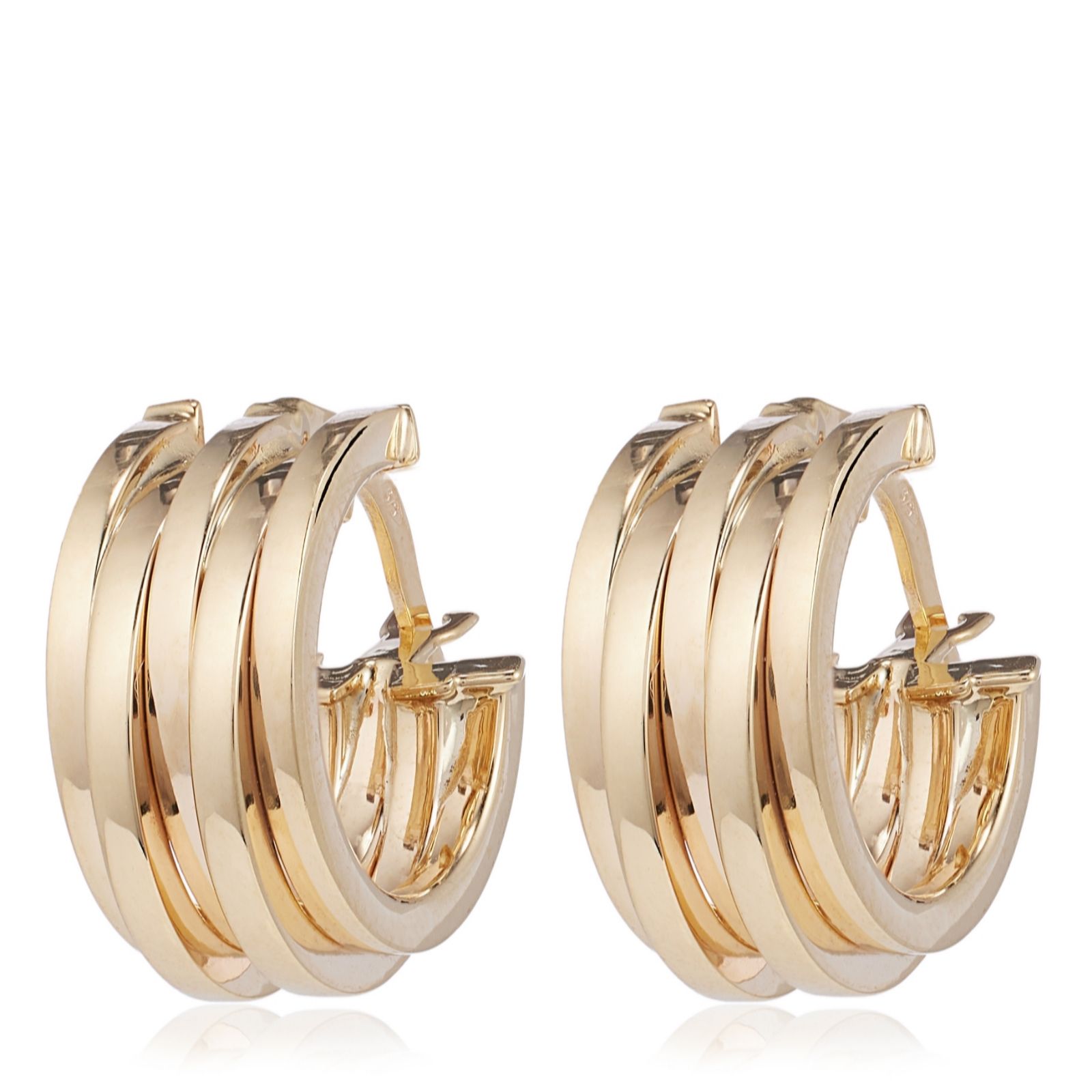 GOLD 9ct Italian Gold Multistrand Hoop Earrings 2.20g
